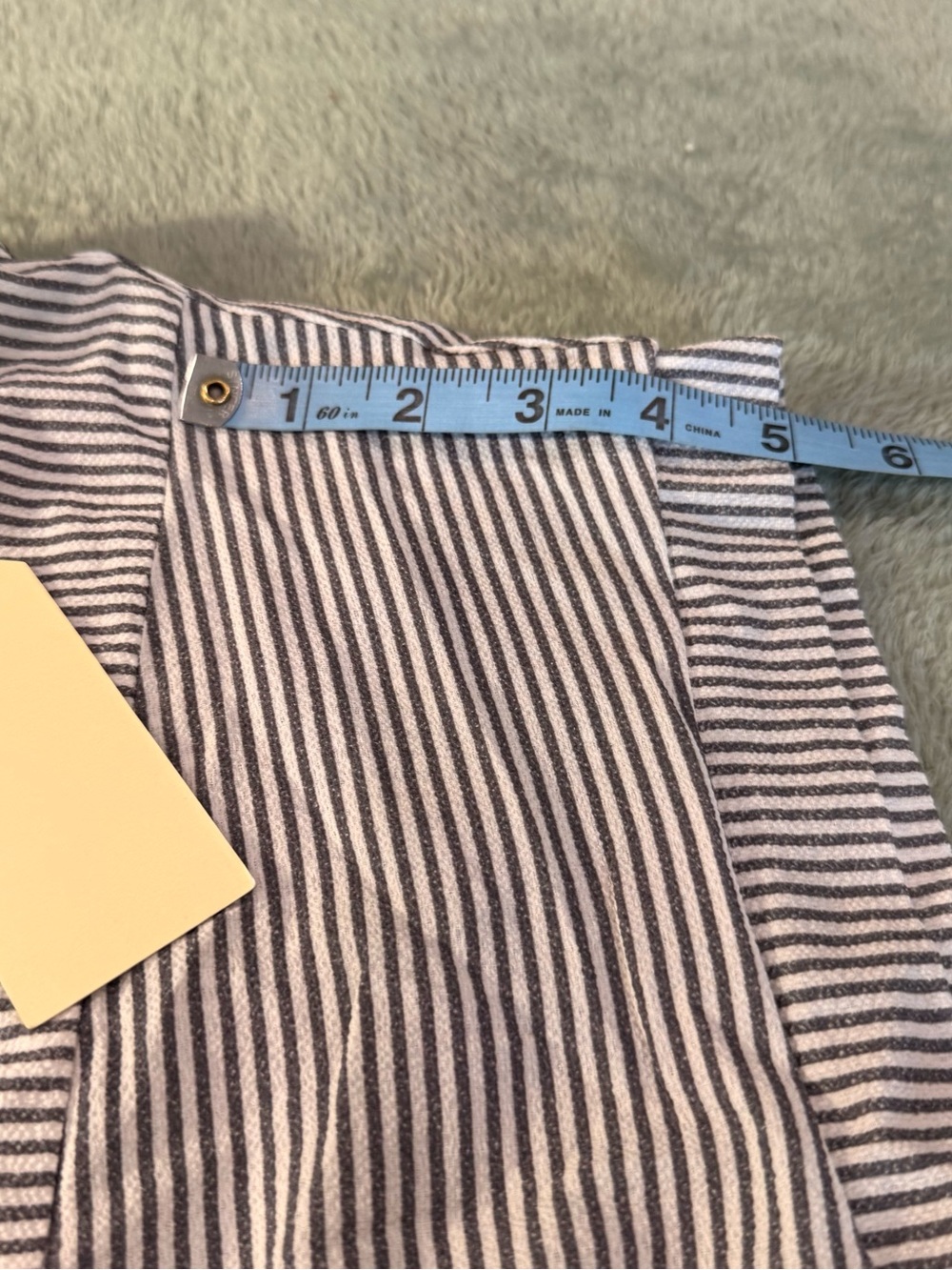 Monteau Los Angeles Peplum Blouse XL Blue White Striped NWT Flutter Sleeve - Picture 9 of 12